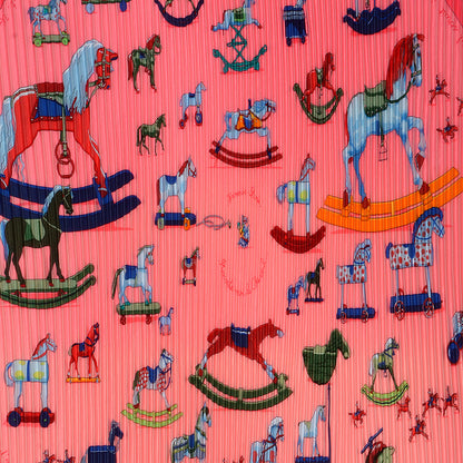 Hermes Silk Plisse Raconte Moi Le Cheval Scarf 90 1 of 5
