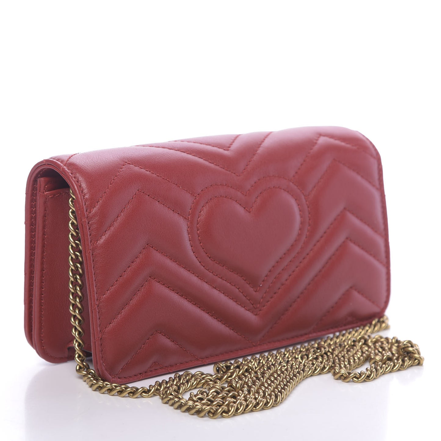 Calfskin Matelasse GG Marmont Mini Bag Hibiscus Red