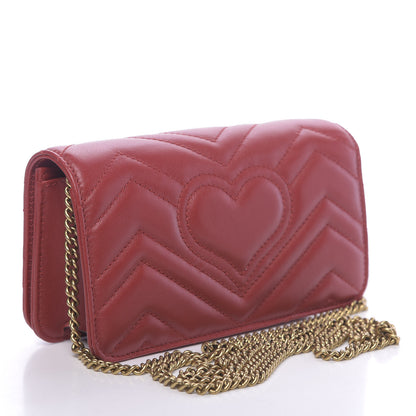 Gucci Calfskin Matelasse GG Marmont Mini Bag Hibiscus Red 3 of 10