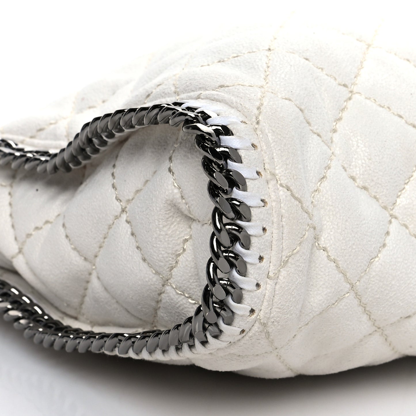 Shaggy Deer Quilted Small Falabella Tote White