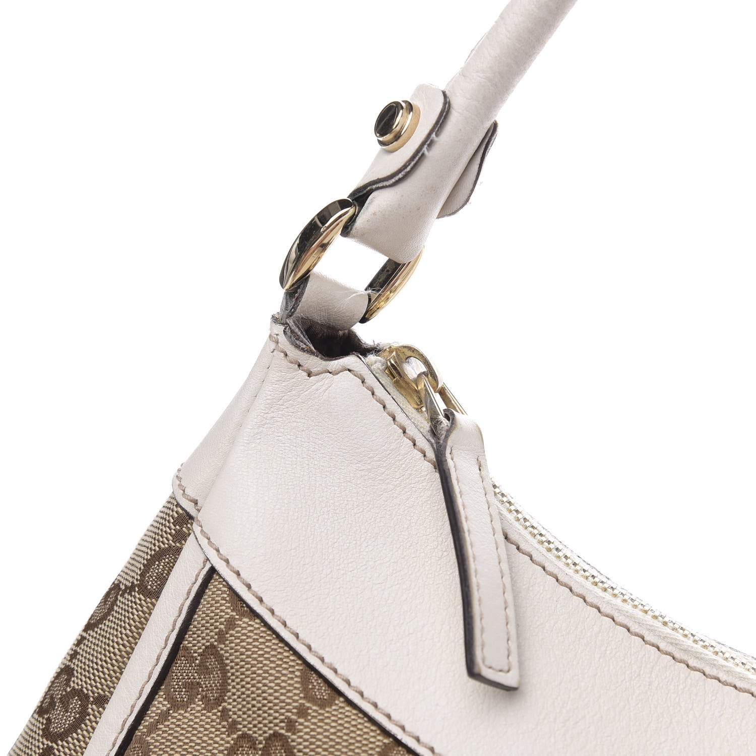 Gucci Monogram Large D Gold Hobo Off White 16 of 17