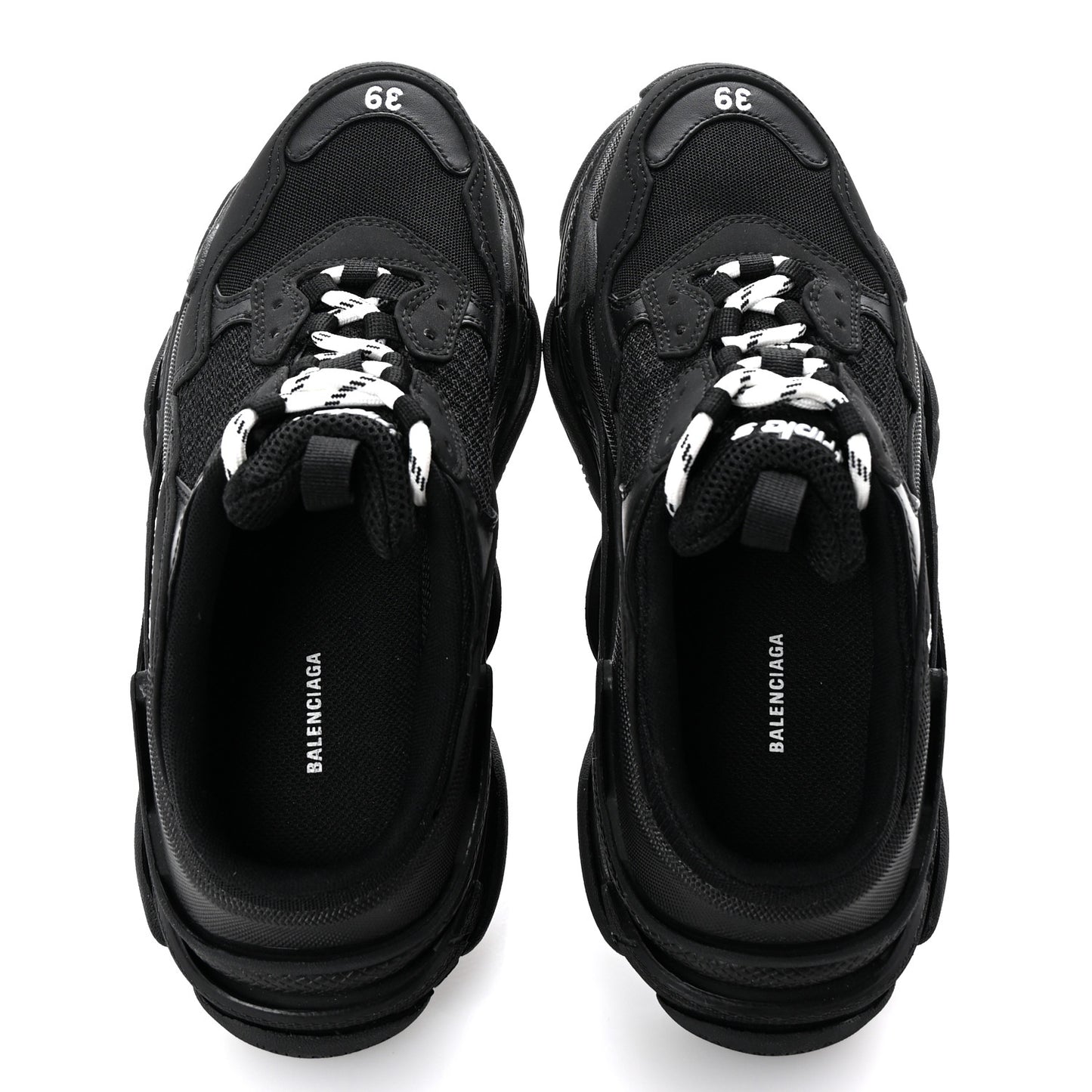 Fabric Mesh Womens Triple S Mule Sneakers 39 Black