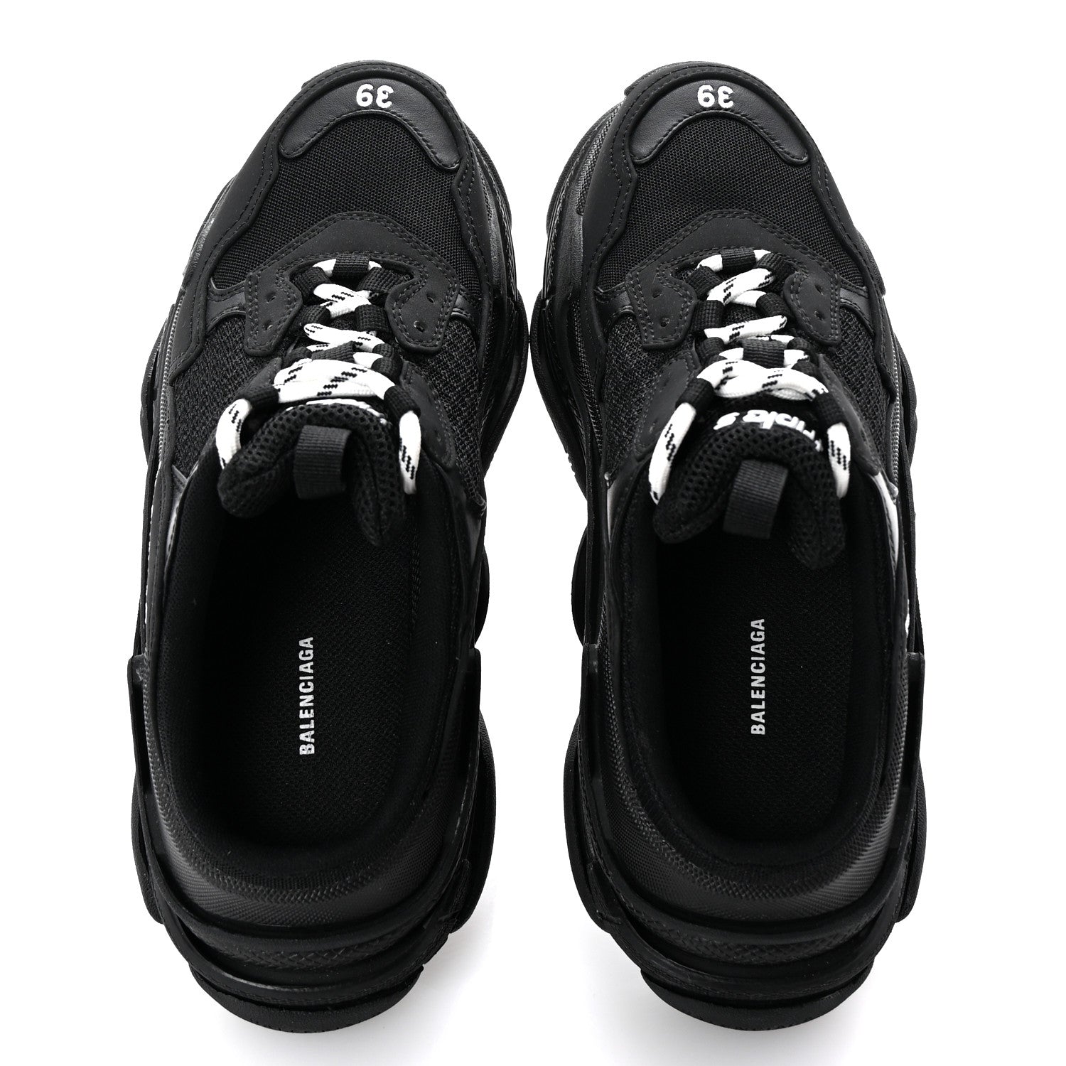 Balenciaga Fabric Mesh Womens Triple S Mule Sneakers 39 Black 2 of 9