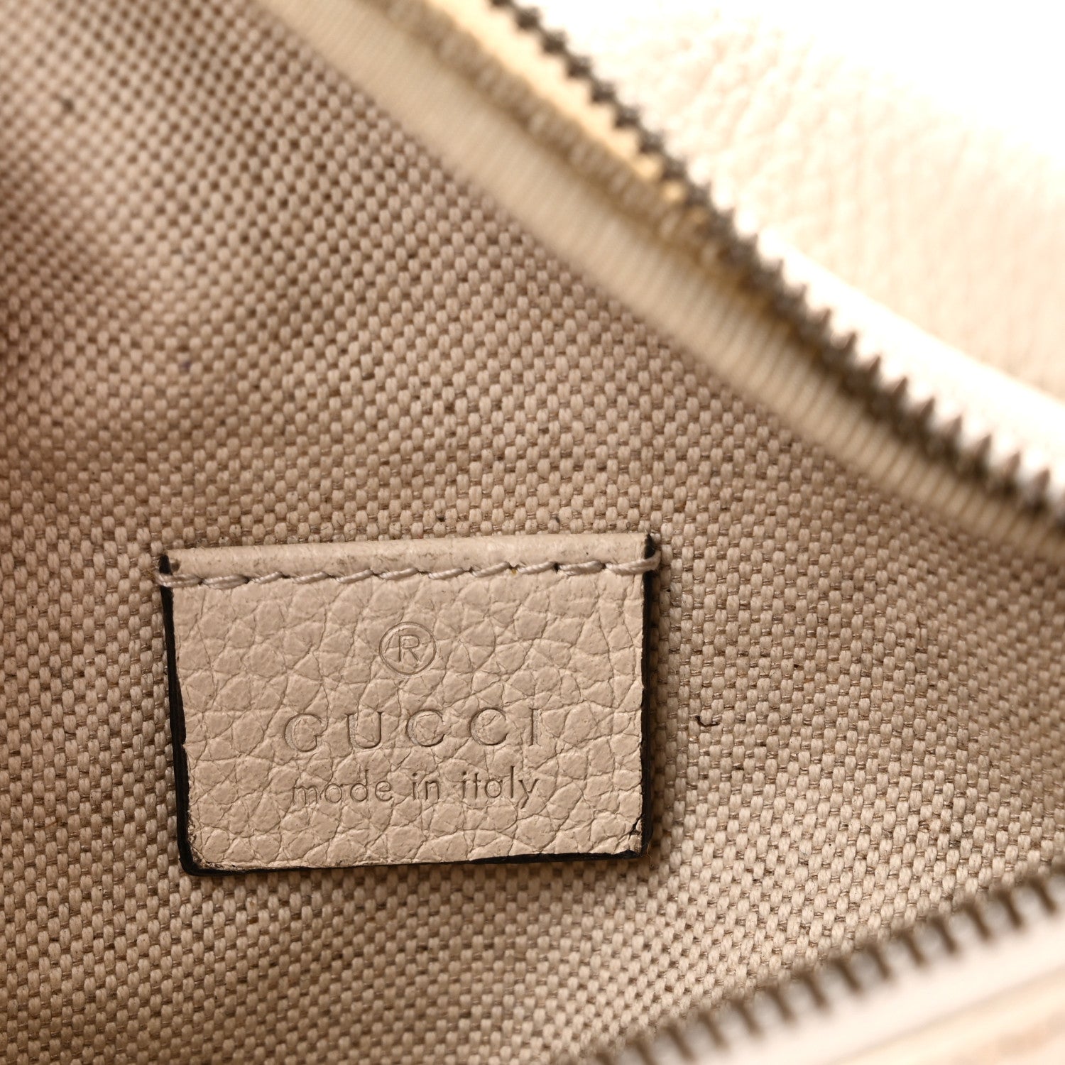 Gucci Grained Calfskin Small Logo Belt Bag White 6 of 10