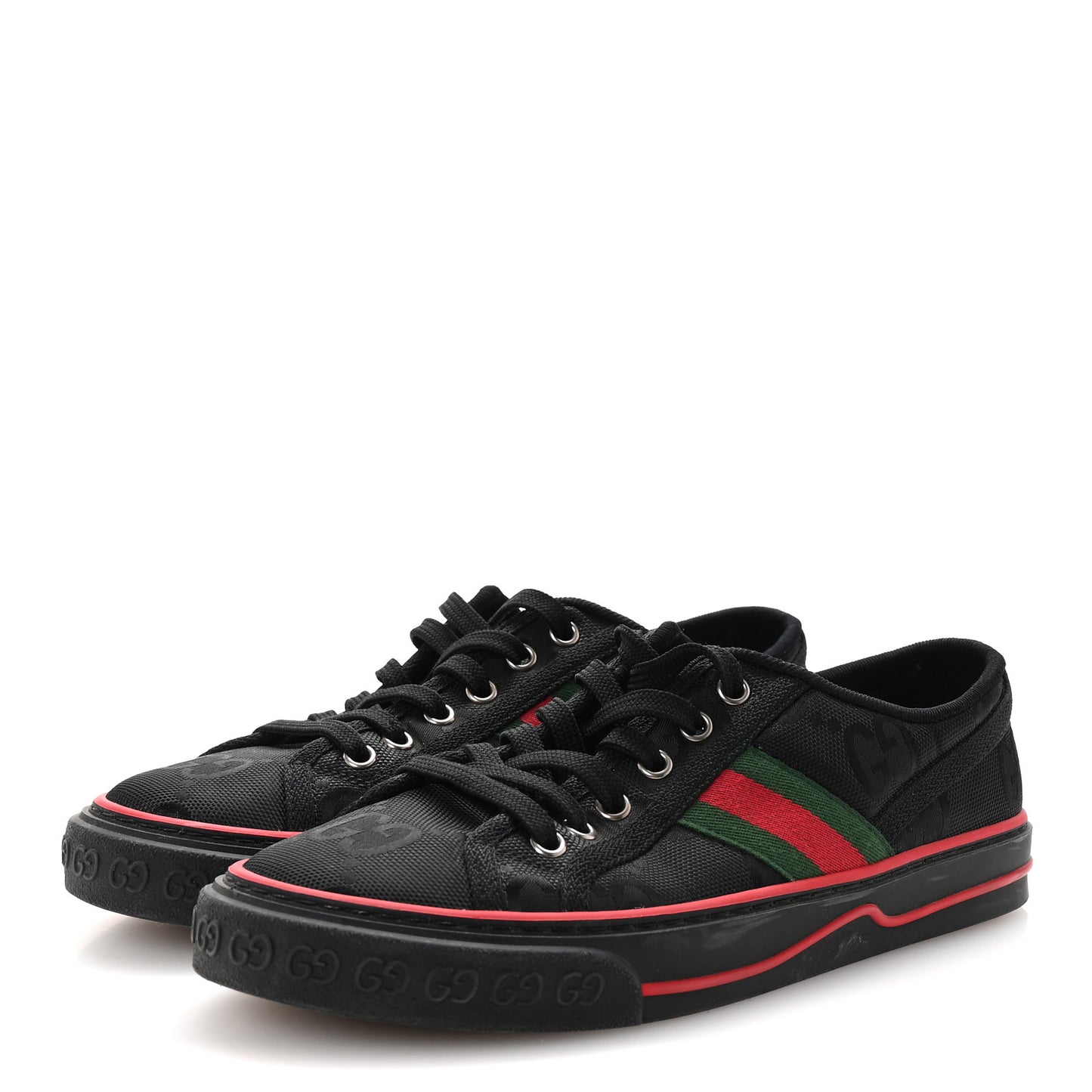 Econyl Nylon Web Monogram Off The Grid Womens 1977 Tennis Sneakers 38.5 Black