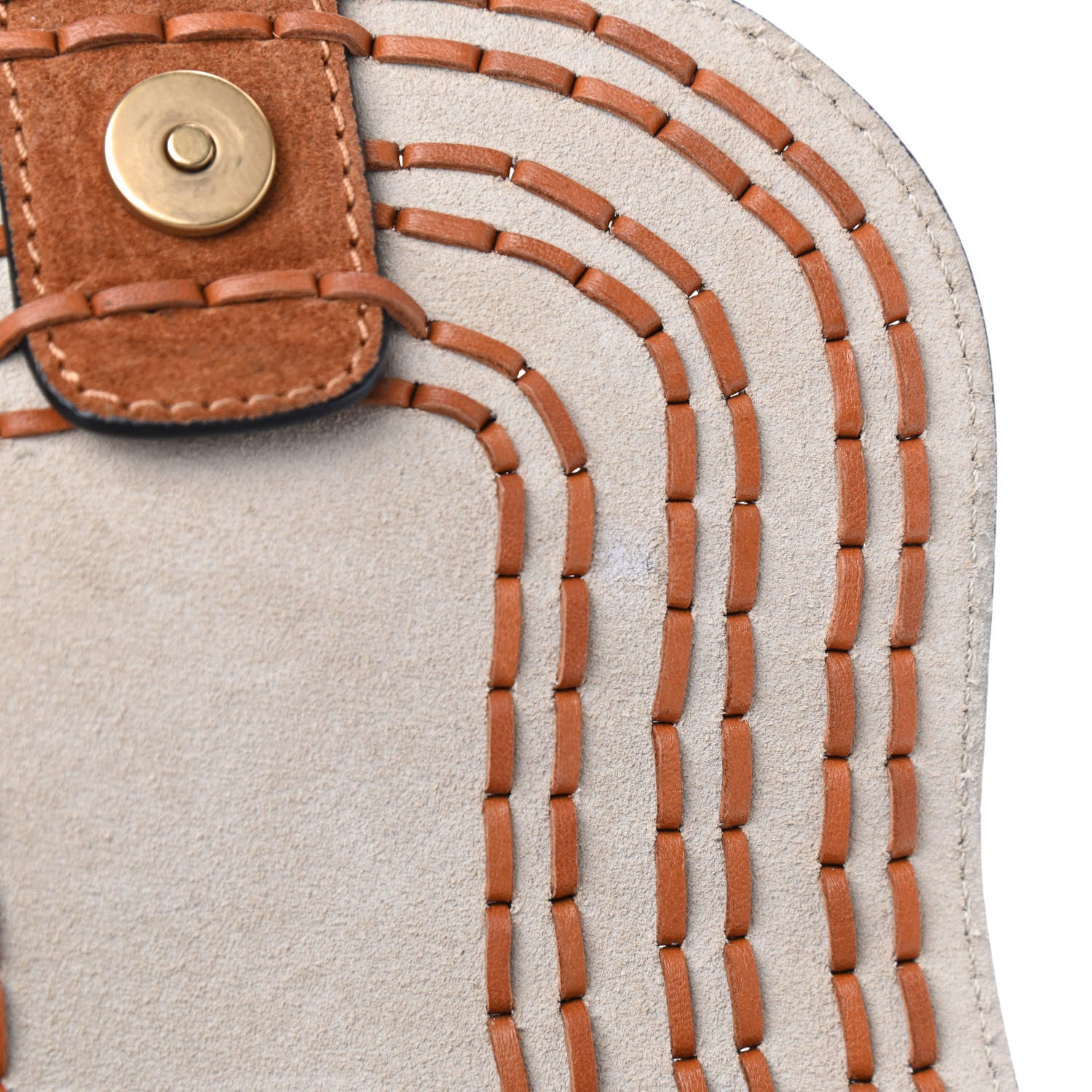 Chloe Suede Calfskin Braided Mini Hudson Shoulder Bag Caramel 7 of 11