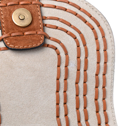 Chloe Suede Calfskin Braided Mini Hudson Shoulder Bag Caramel 7 of 11