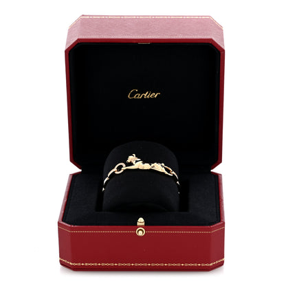 Cartier 18K Yellow Gold Diamond Tsavorite Black Lacquer .26ctw Panthere De Cartier Chain Bracelet 6 of 6