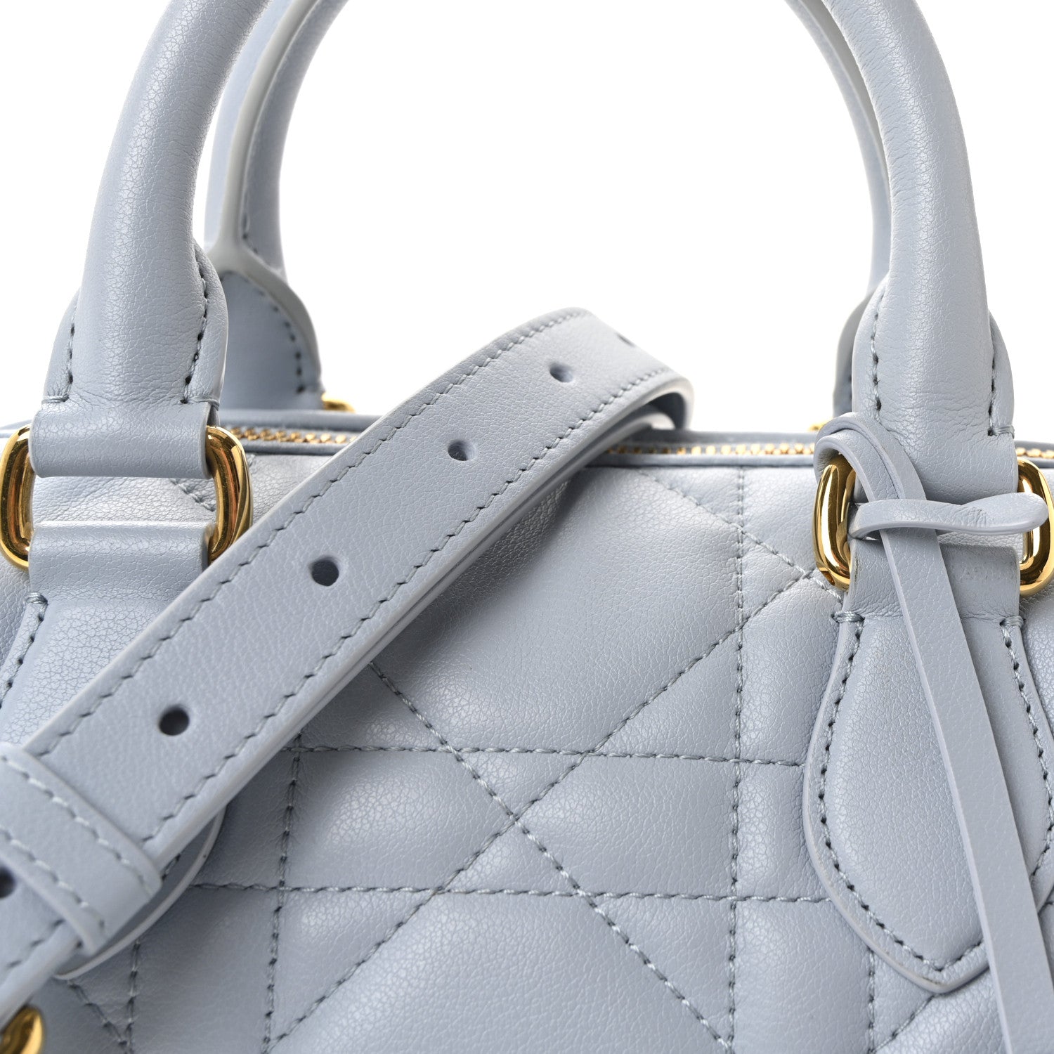 Christian Dior Calfskin Macrocannage Groove 20 Bag Pale Blue 8 of 10