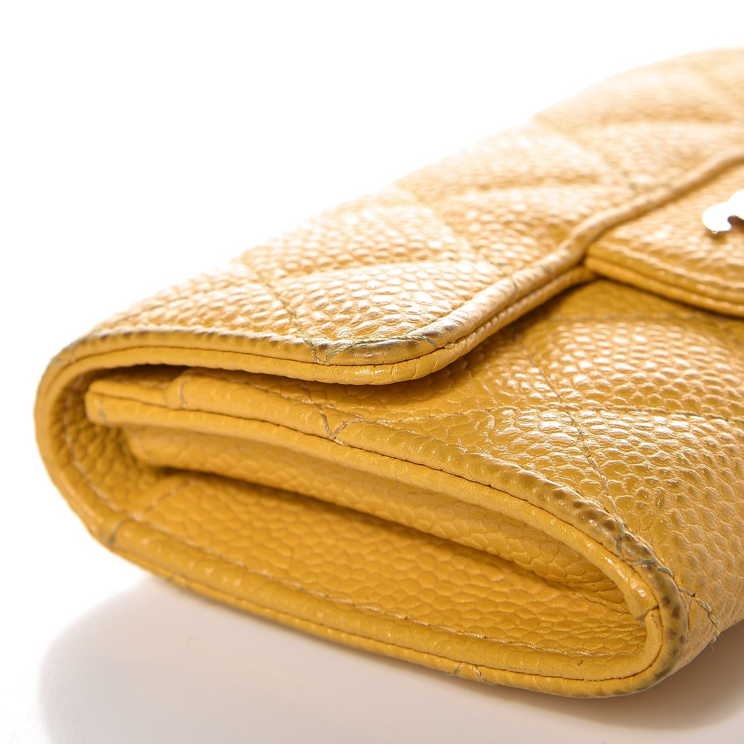 Chanel Caviar Quilted Flap Card Holder Yellow 10 of 16