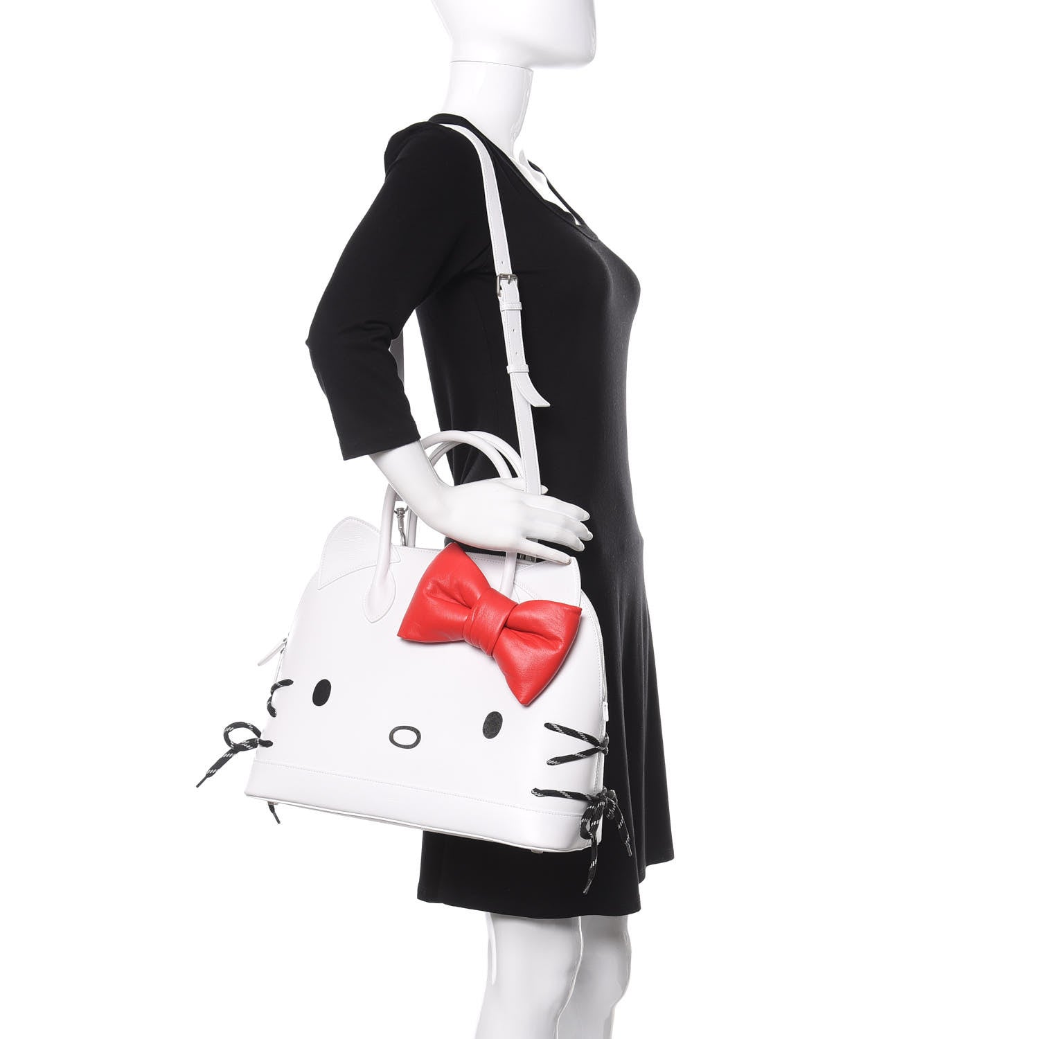 Balenciaga Calfskin Hello Kitty M Ville Top Handle Bag Optic White 2 of 13