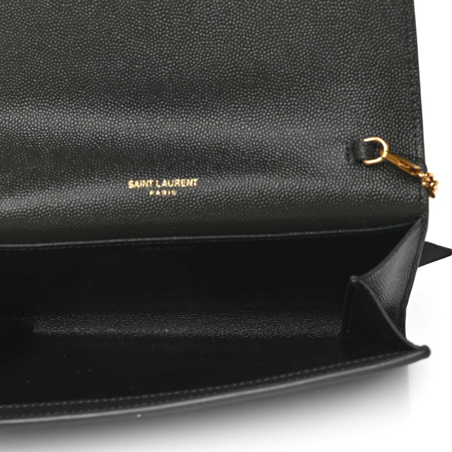 Saint Laurent Grain De Poudre Uptown Chain Wallet Pebble 6 of 10