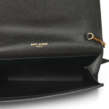 Saint Laurent Grain De Poudre Uptown Chain Wallet Pebble 6 of 10