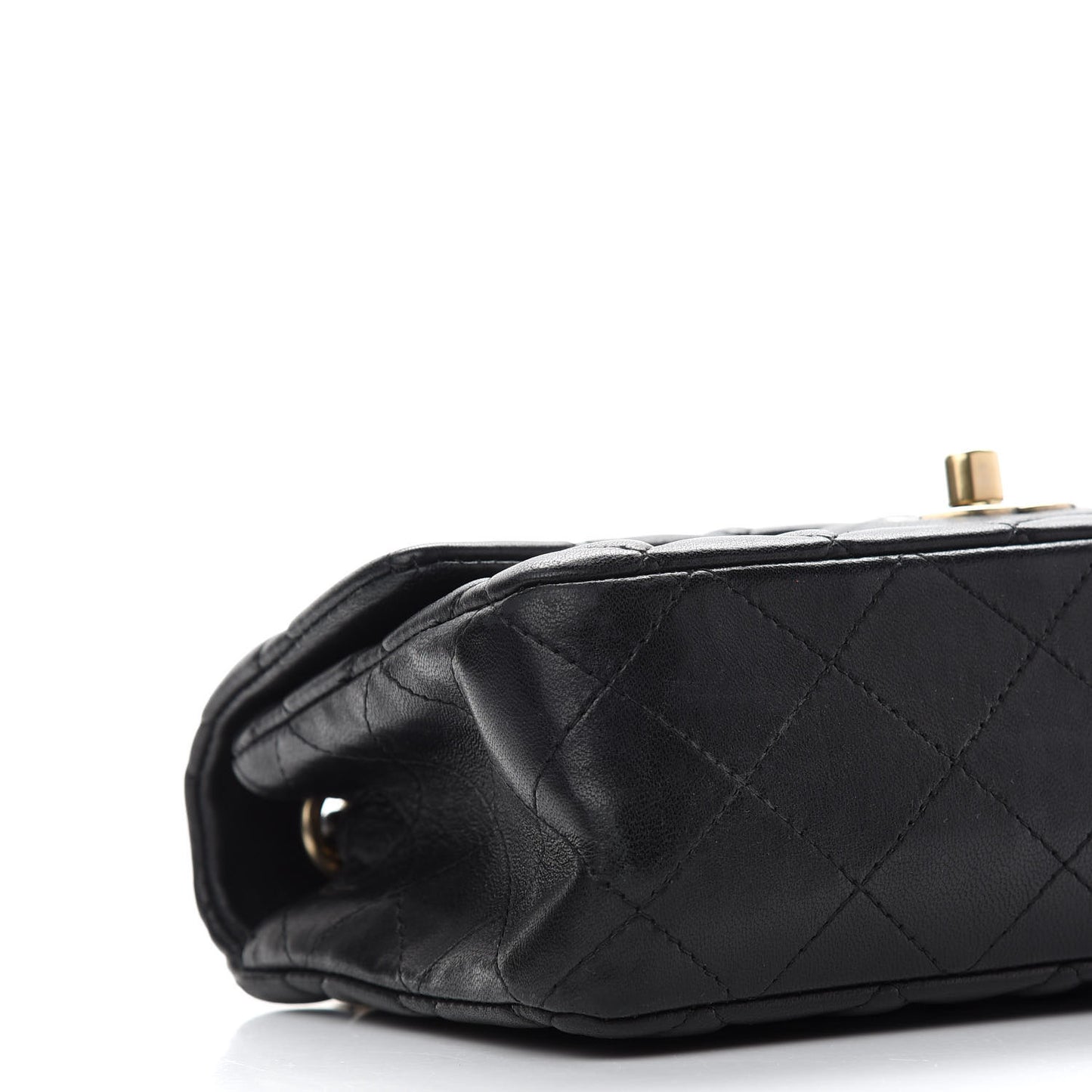 Lambskin Quilted Mini Rectangular Flap Black
