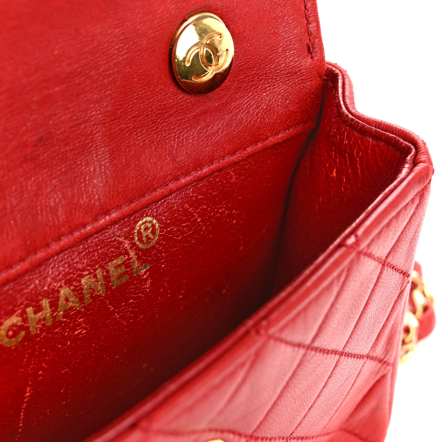 Chanel Lambskin Quilted Extra Mini Flap Red 15 of 15