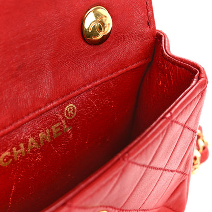 Chanel Lambskin Quilted Extra Mini Flap Red 15 of 15