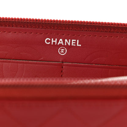 Chanel Calfskin Quilted Cambon Zip Around Organizer Wallet Red 6 of 14