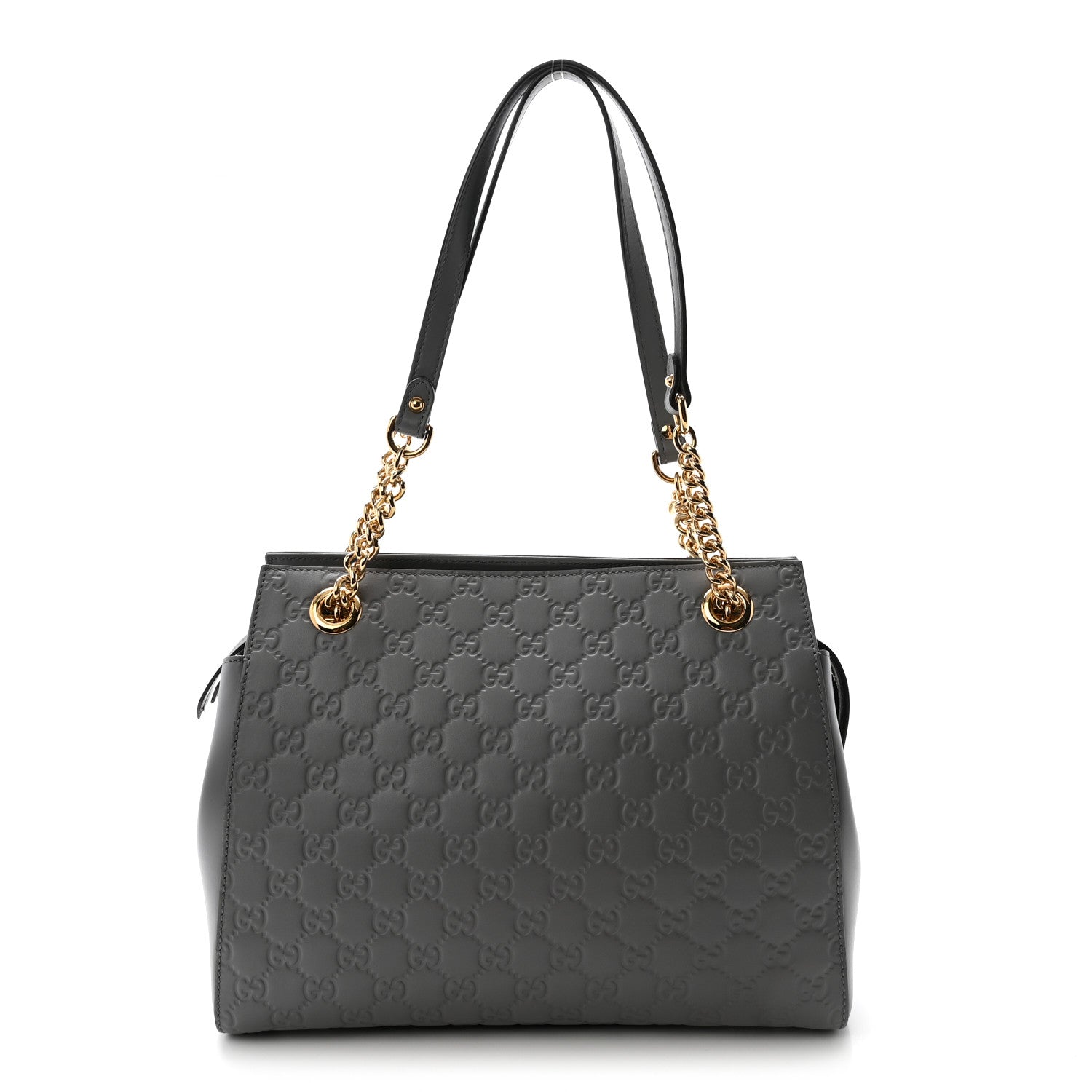 Gucci Soft Guccissima Signature Medium Shoulder Tote Bag Deep Grey 1 of 10