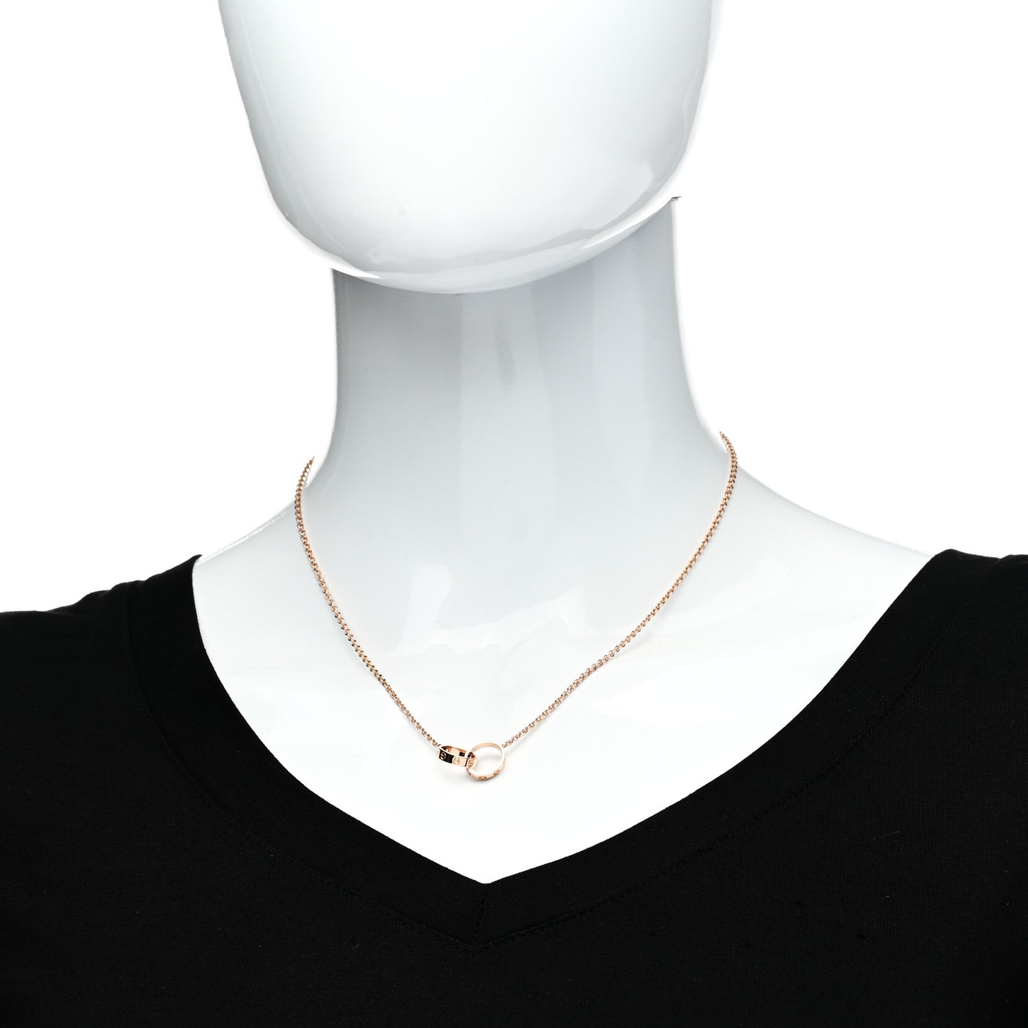 18K Pink Gold Interlocking LOVE Necklace