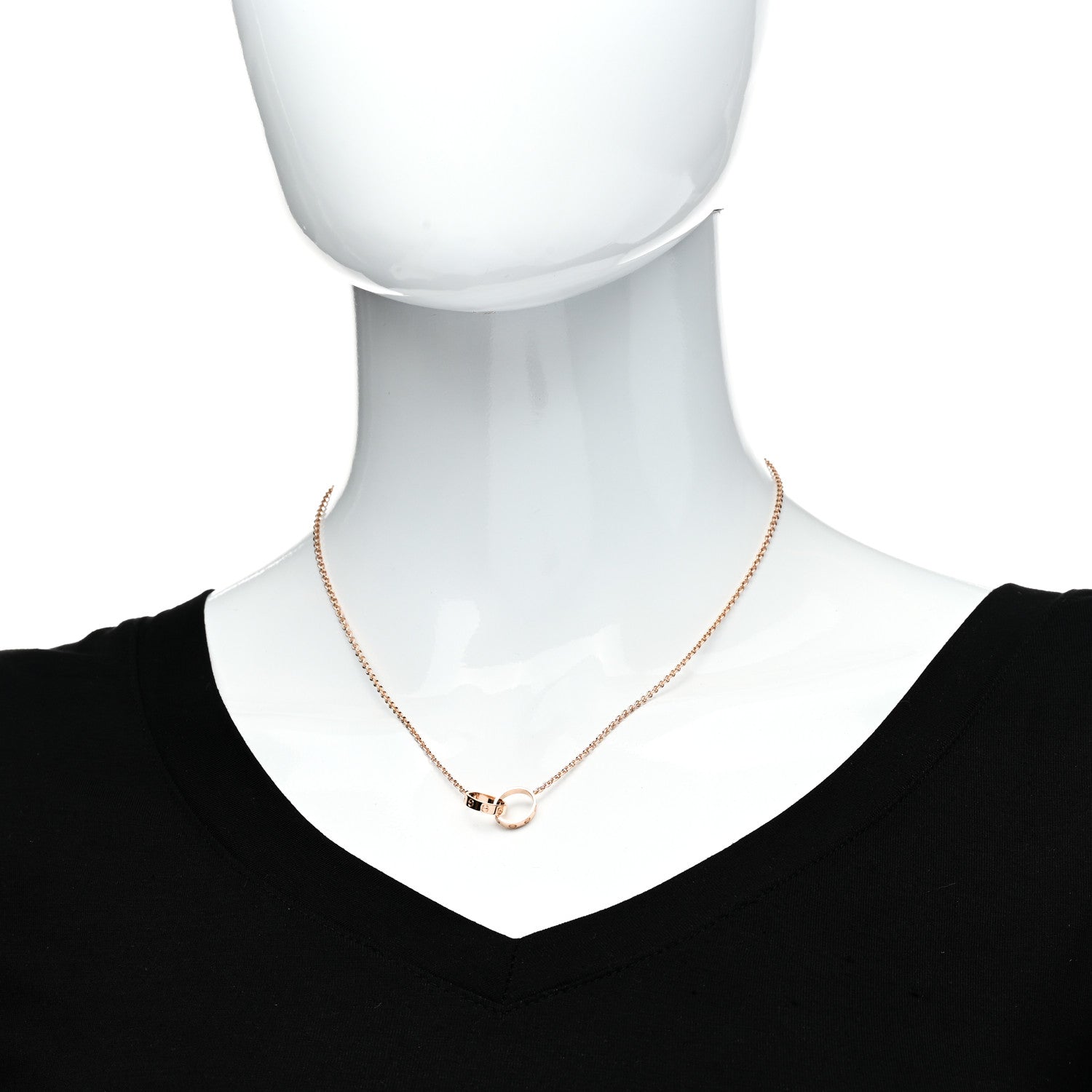 Cartier 18K Pink Gold Interlocking LOVE Necklace 2 of 6