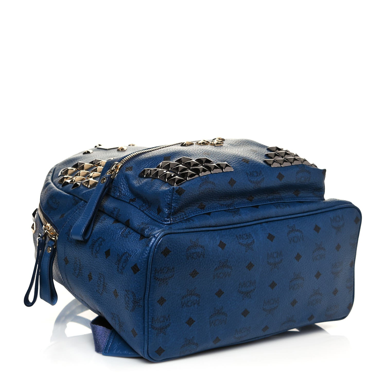 MCM Visetos Studded Medium Stark M Backpack Munich Blue 3 of 11