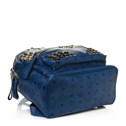 MCM Visetos Studded Medium Stark M Backpack Munich Blue 3 of 11