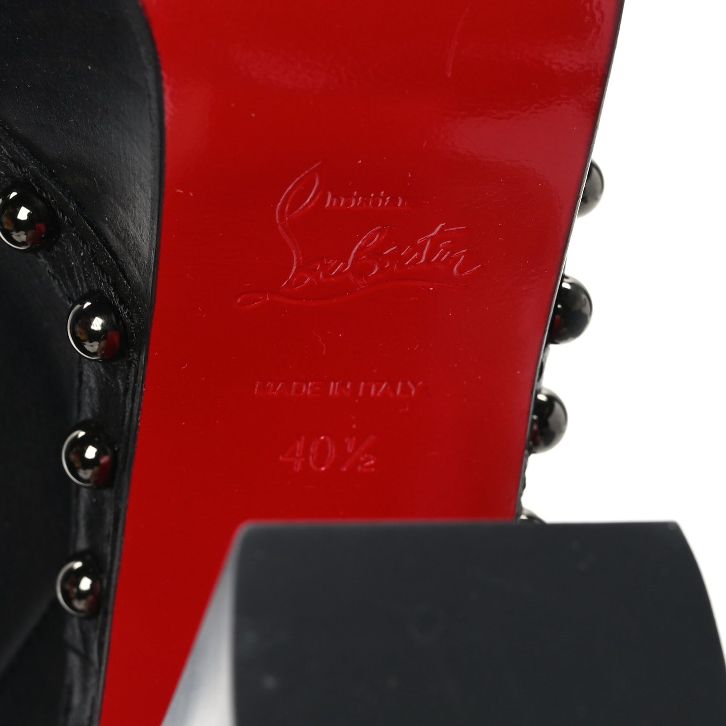 Calfskin Studded Joan 130 Booties 40.5 Black
