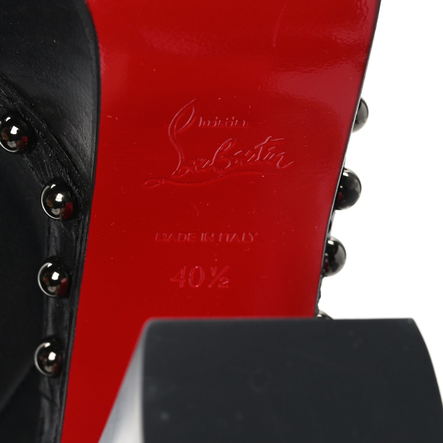 Christian Louboutin Calfskin Studded Joan 130 Booties 40.5 Black 6 of 6