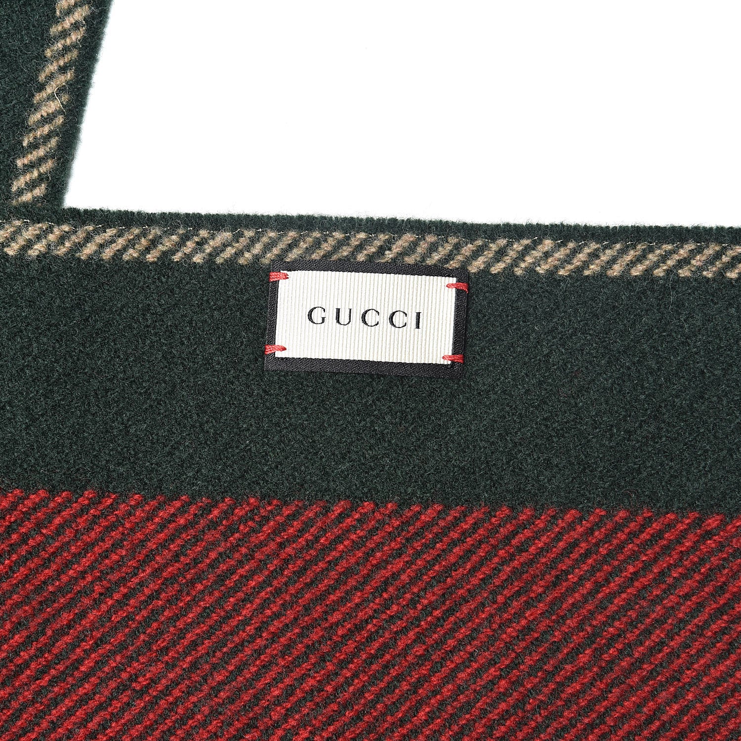Gucci Wool Knit Stripe Scarf Red Green 4 of 5