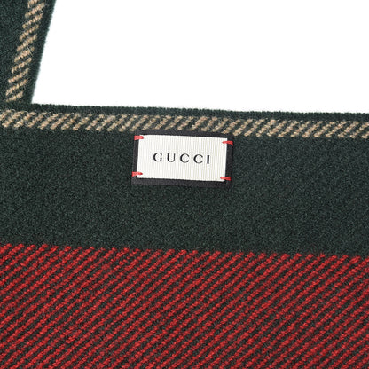 Gucci Wool Knit Stripe Scarf Red Green 4 of 5