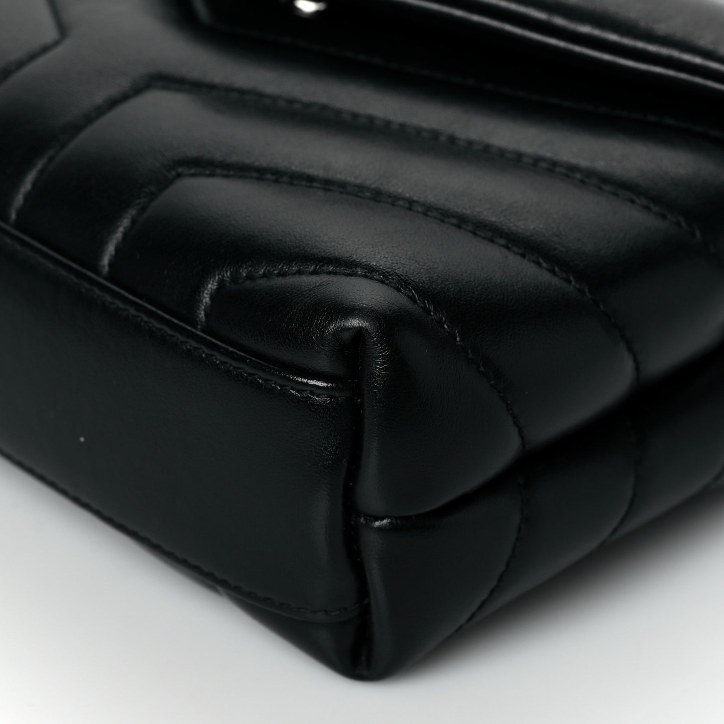 Calfskin Y Quilted Monogram Toy Loulou Crossbody Bag Black