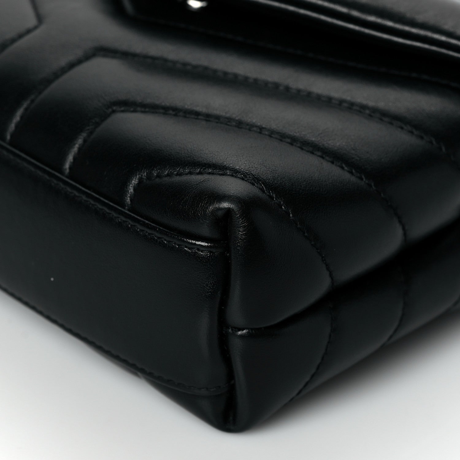 Saint Laurent Calfskin Y Quilted Monogram Toy Loulou Crossbody Bag Black 10 of 12