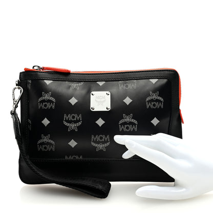 MCM Visetos Reflective Nylon Mini iPad Case Black 2 of 6