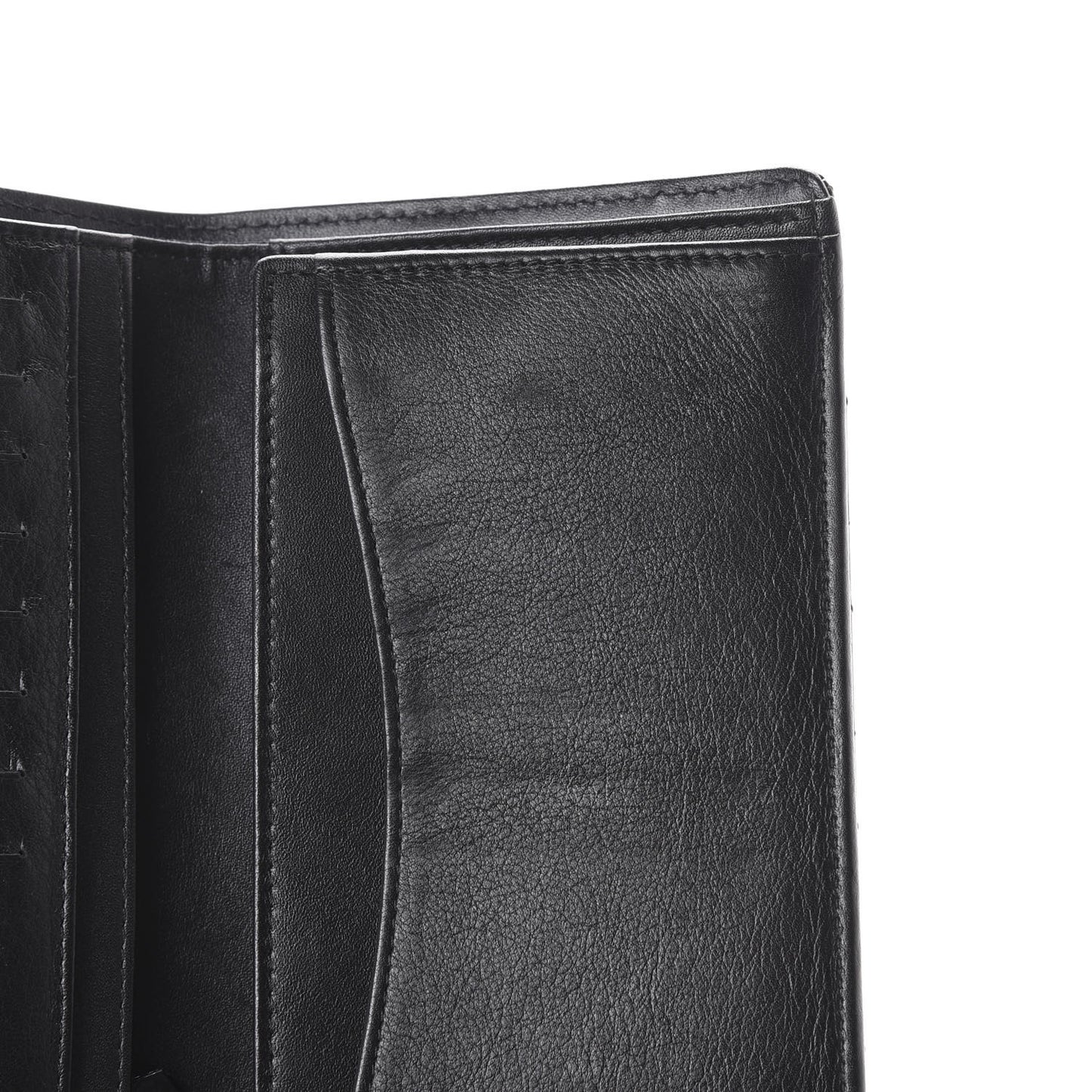Patent Calfskin Quilted Yen Wallet Black