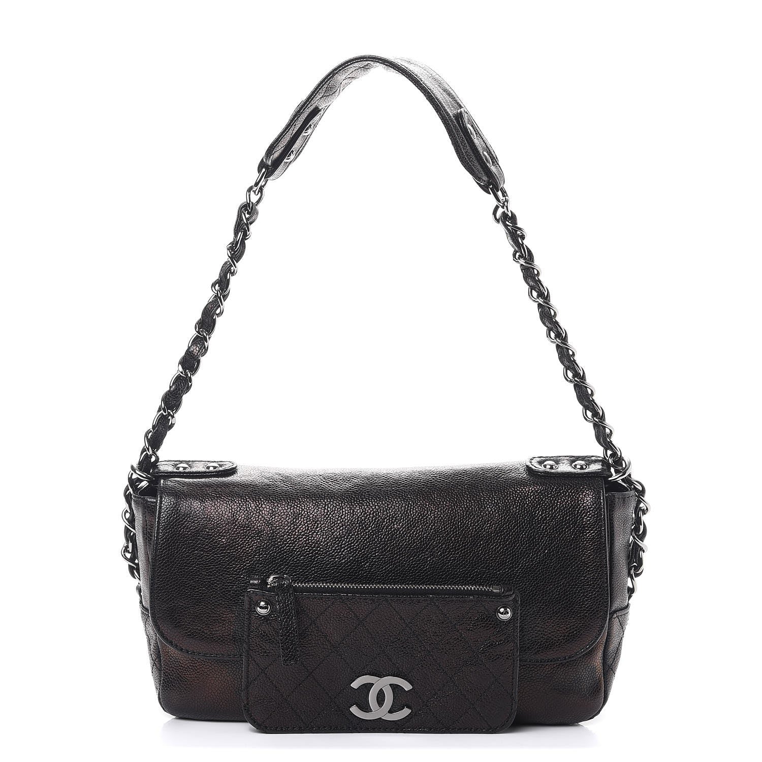 Chanel Metallic Glazed Caviar Small Pocket In The City Shoulder Bag Bronze 1 of 10