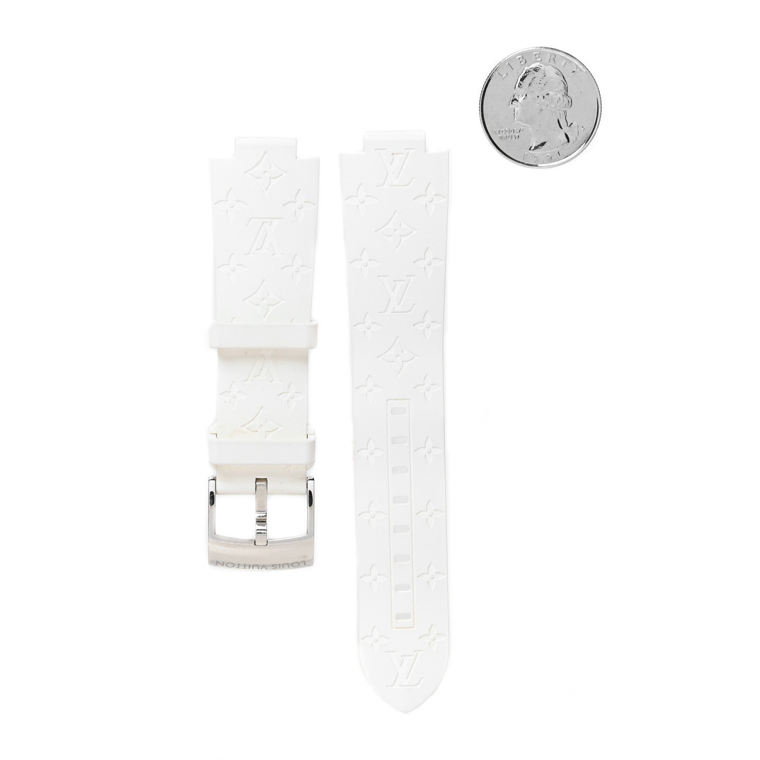 Louis Vuitton Rubber Monogram Tambour Watch Strap White 2 of 4