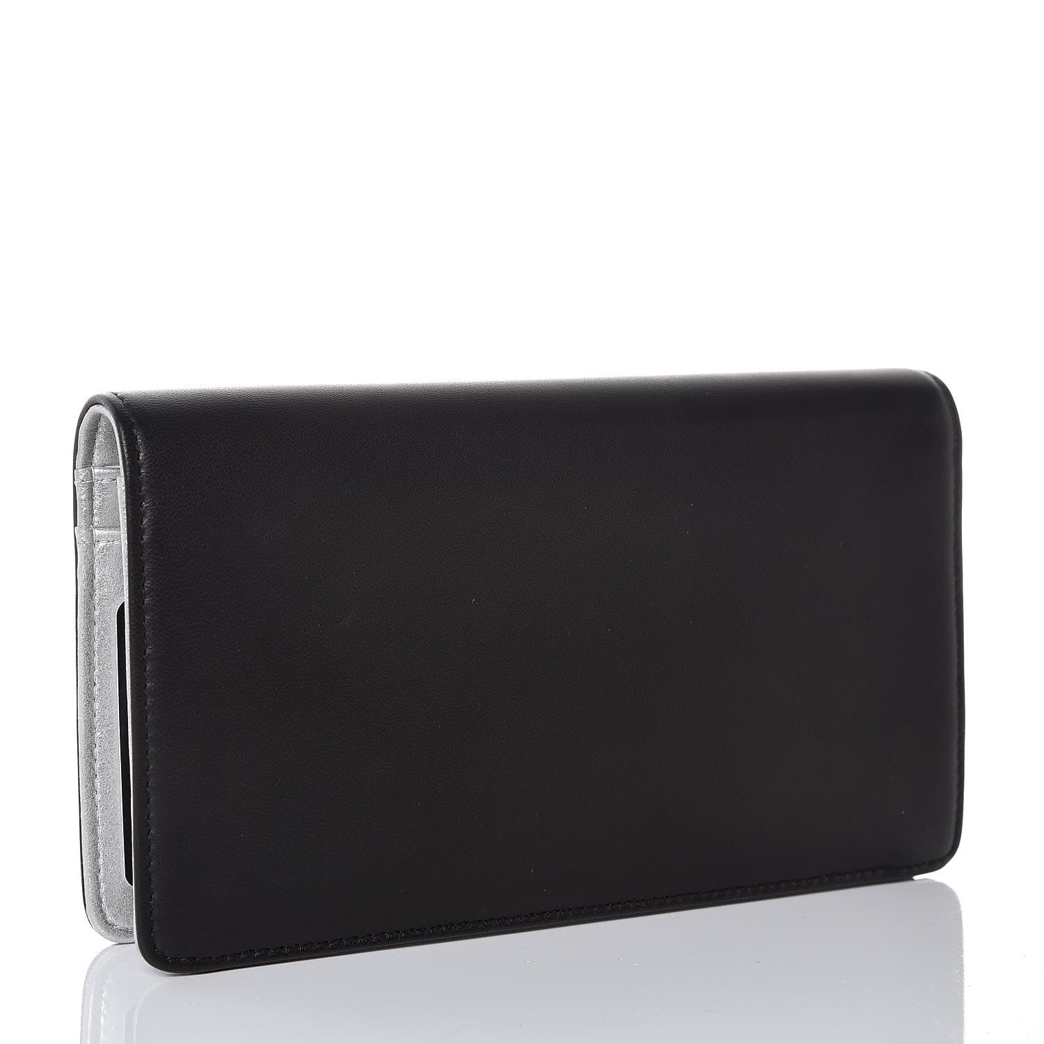 Chanel Lambskin Timeless CC Yen Wallet Black Silver 3 of 9