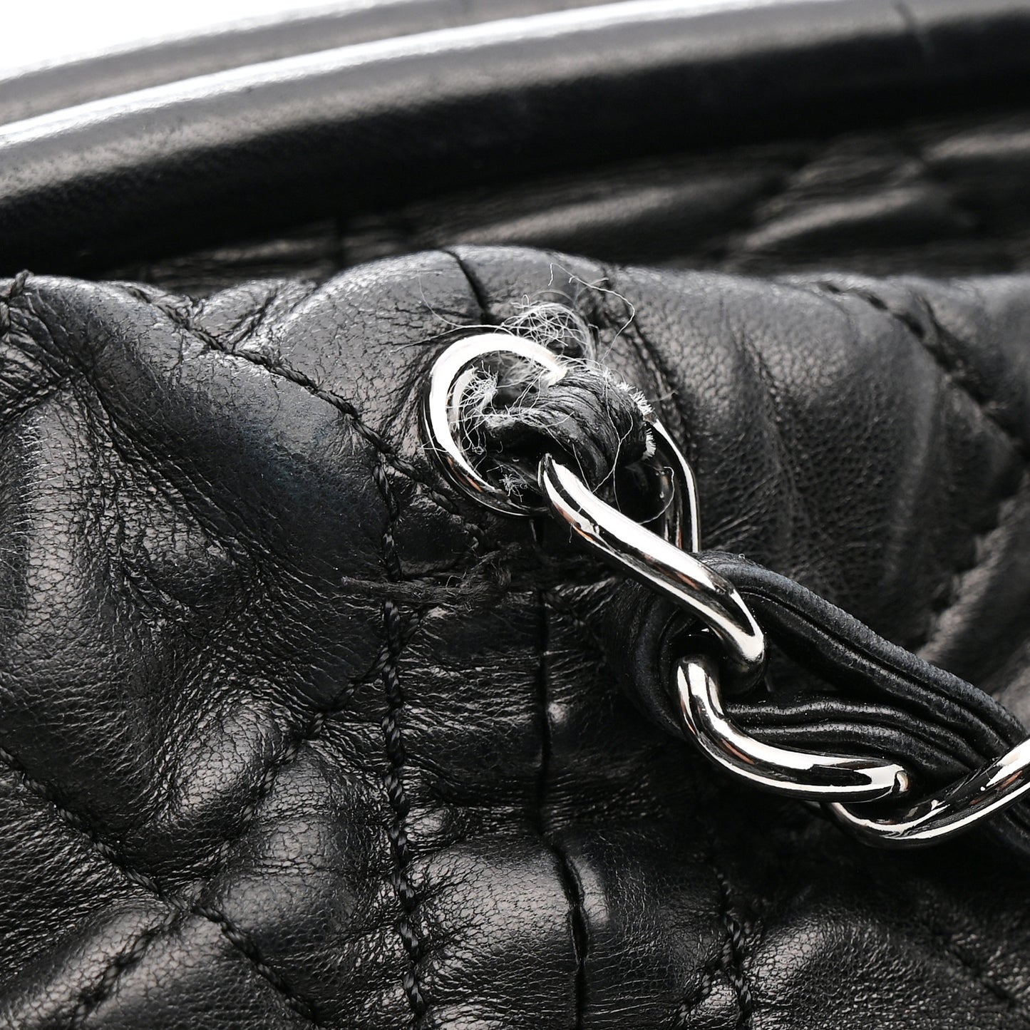 Lambskin Quilted Sharpei Frame Tote Black