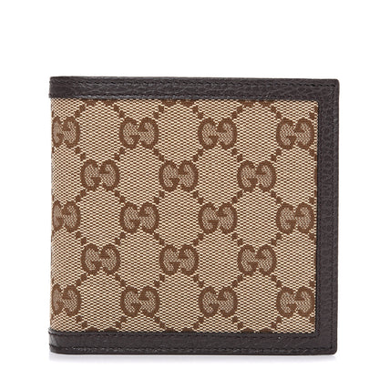 Gucci Monogram Bi-Fold Wallet Dark Brown 1 of 7