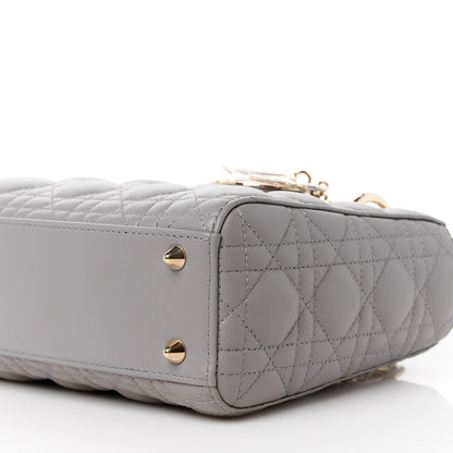 Christian Dior Lambskin Cannage Small My ABCDior Lady Dior Grey 10 of 11