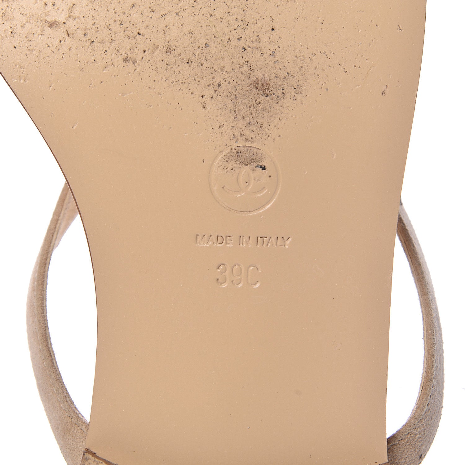 Chanel Suede Pearl Thong Sandals 39 Beige 9 of 19