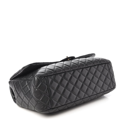Chanel Metallized Calfskin Quilted Small XXL Travel Flap Bag Black 4 of 11