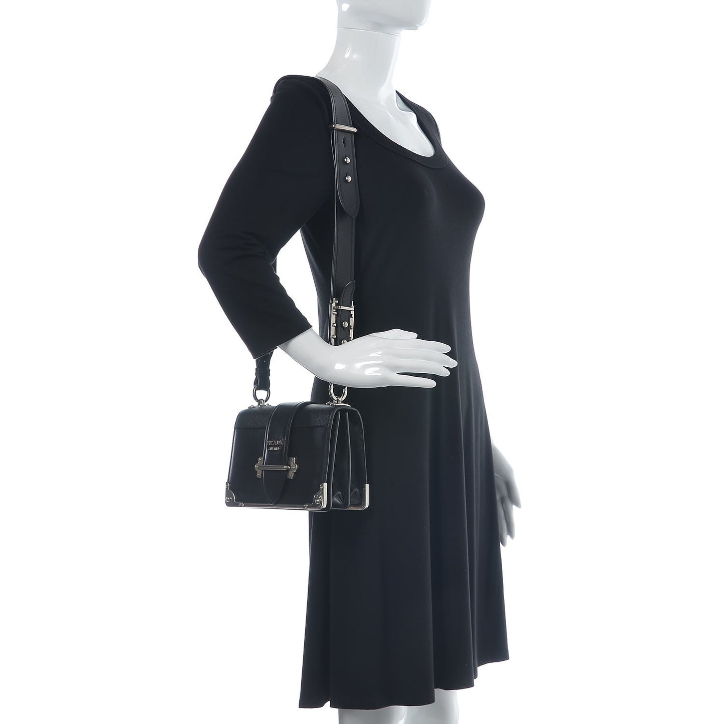 City Calf Saffiano Cahier Bag Black