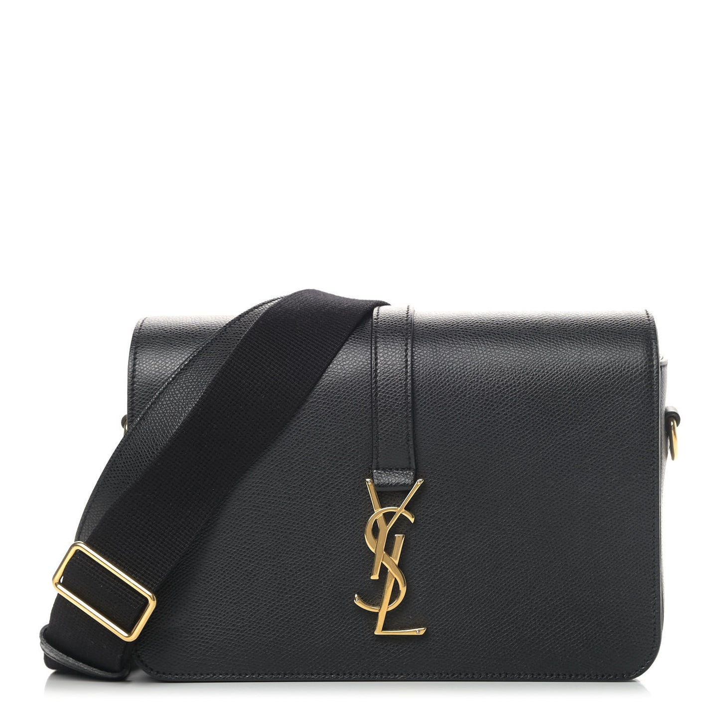 Textured Calfskin Medium Classic Monogram Universite Bag Black