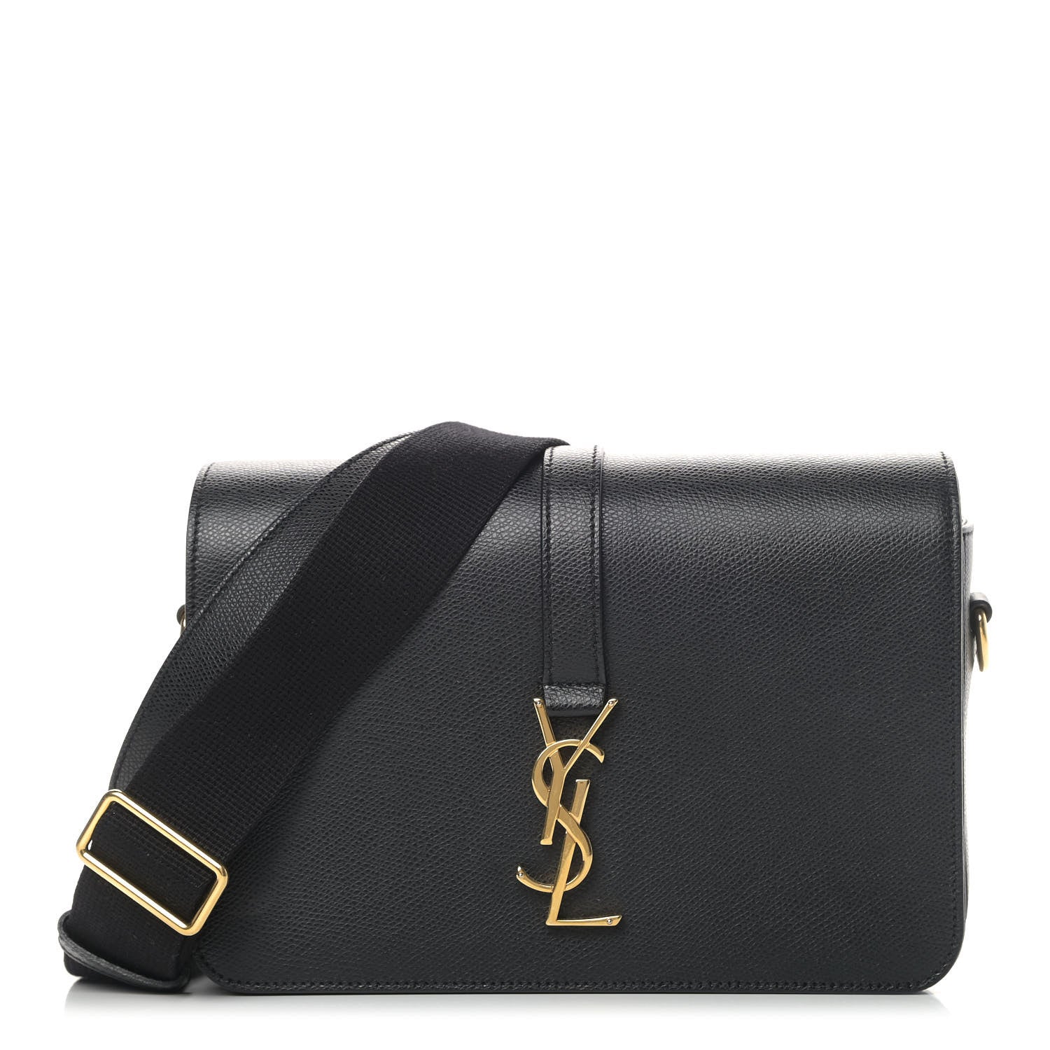 Saint Laurent Textured Calfskin Medium Classic Monogram Universite Bag Black 1 of 5