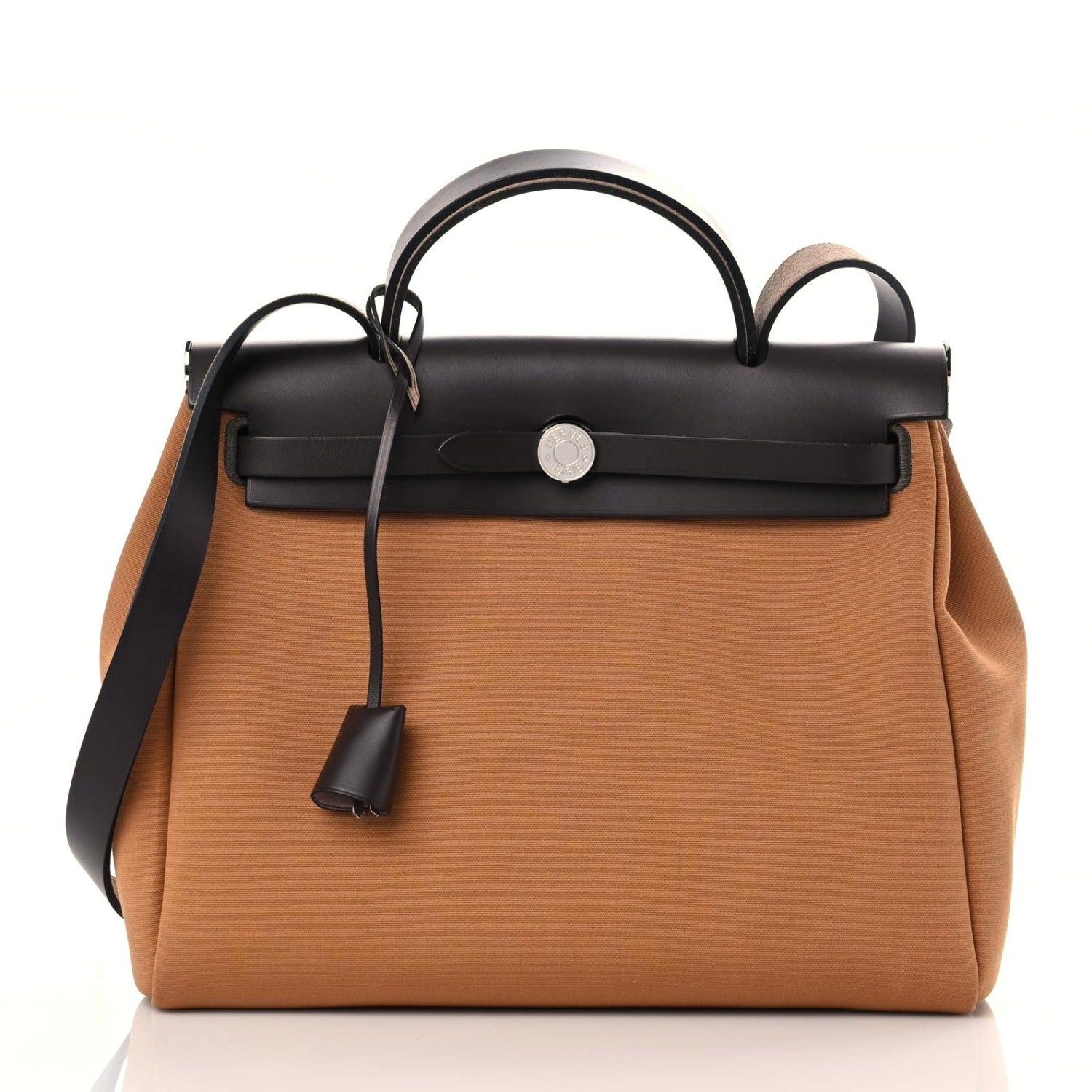 Hermes Toile Officier Vache Hunter Verso Herbag Zip Retourne PM 31 Dune Etoupe Ebene 2 of 10
