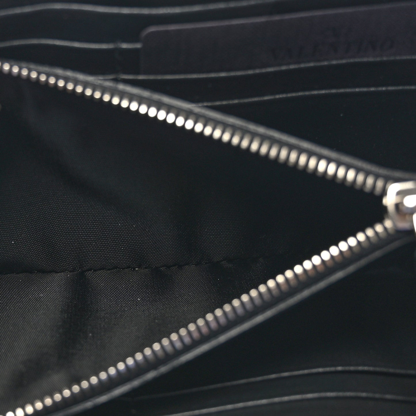 Calfskin VLTN Zip Around Wallet Black