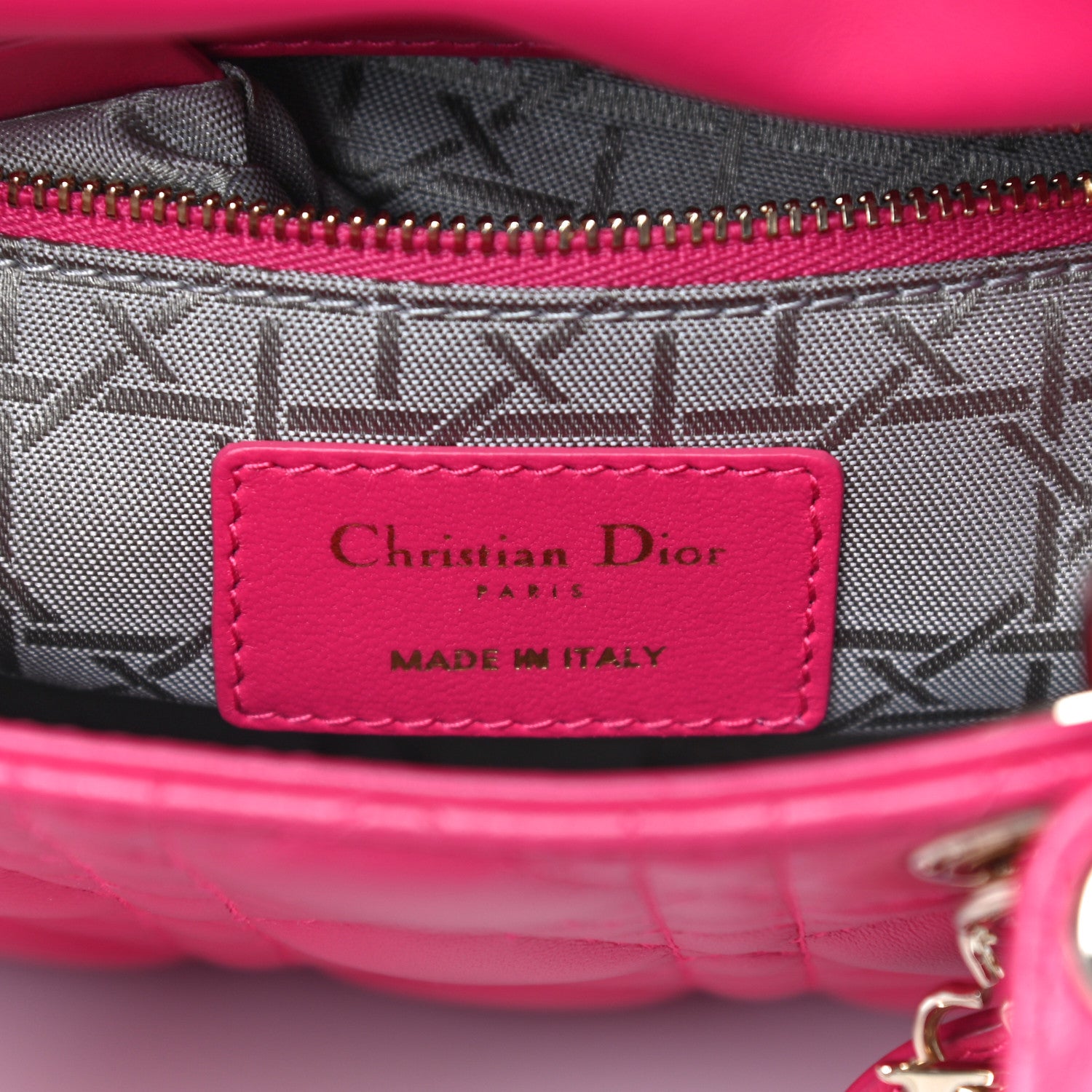 Christian Dior Lambskin Cannage Mini Lady Dior Fuchsia 5 of 9