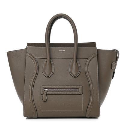 Celine Drummed Calfskin Mini Luggage Bag Souris 1 of 11