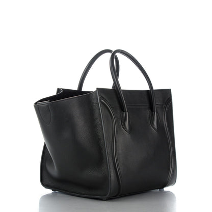Celine Supple Calfskin Medium Phantom Luggage Black 3 of 8